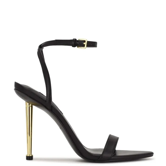 Reina Ankle Strap Sandals Black Women Nine West Heels