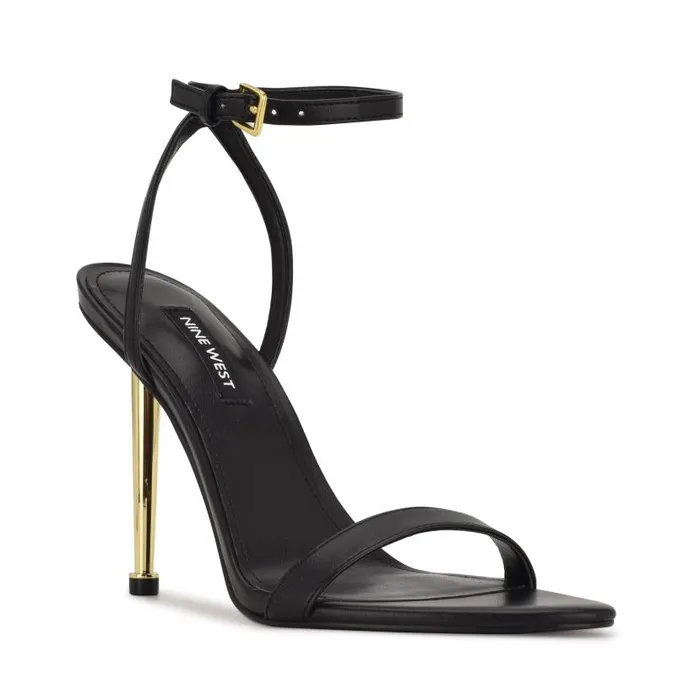Reina Ankle Strap Sandals Black Women Nine West Heels