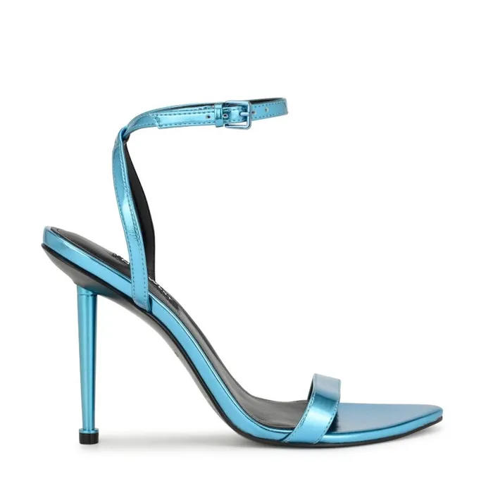 Reina Ankle Strap Sandals Blue Women Nine West Sandals