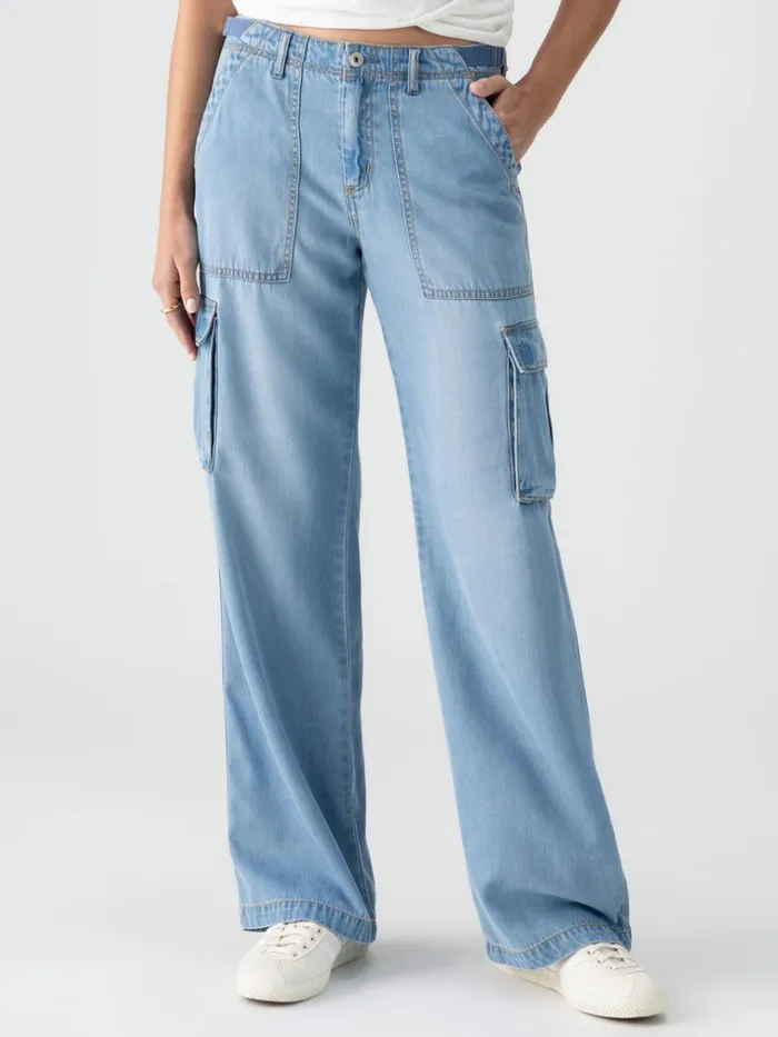 Reissue Cargo Standard Rise Pant Sun Drenched Women Sanctuary Clothing Denim