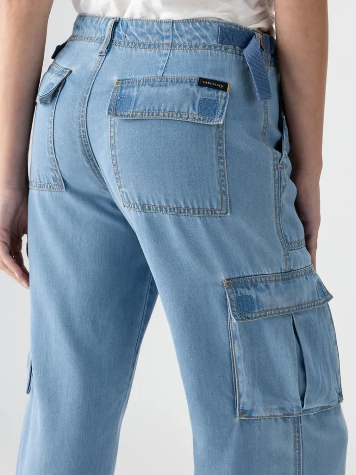 Reissue Cargo Standard Rise Pant Sun Drenched Women Sanctuary Clothing Denim