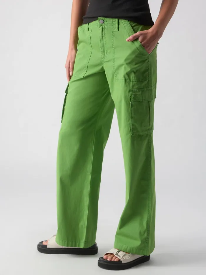 Reissue Cargo Standard Rise Pant Washed Chlorophyl Women Sanctuary Clothing Pants
