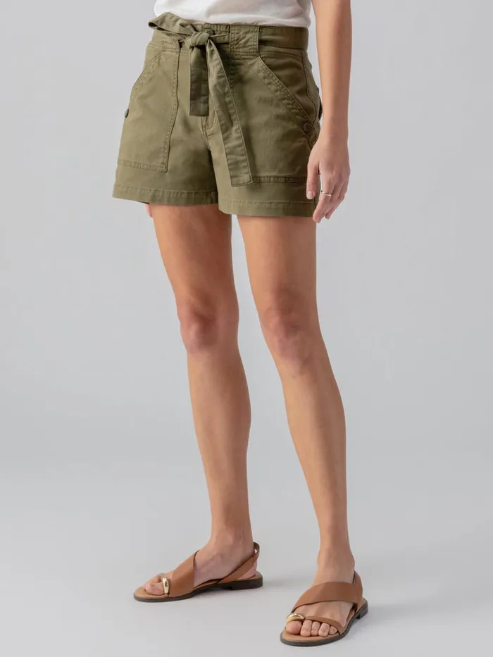 Reissue Sash Standard Rise Short Burnt Olive Women Sanctuary Clothing Shorts