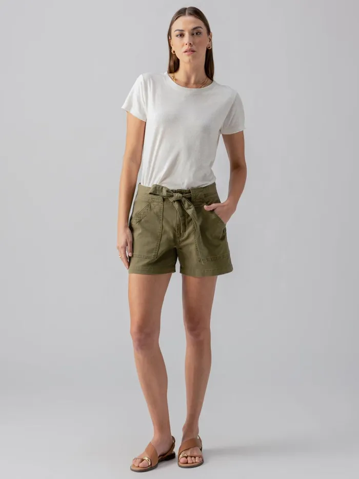 Reissue Sash Standard Rise Short Burnt Olive Women Sanctuary Clothing Shorts