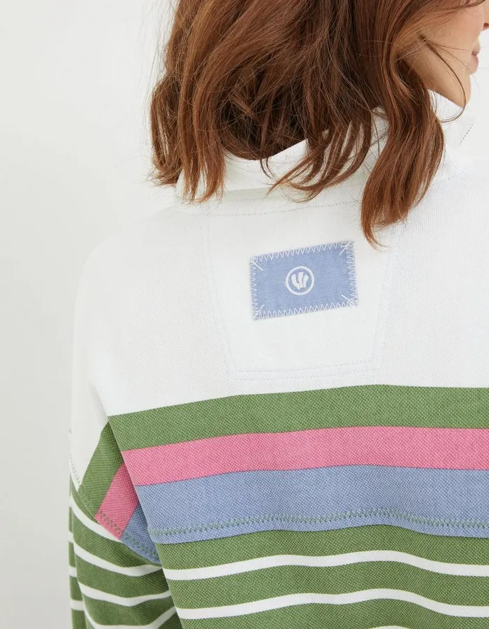 Relaxed Airlie Stripe Sweatshirt Green Women FatFace Sweatshirts and Hoodies