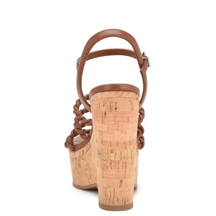 Renest Ankle Strap Wedge Sandals Brown Women Nine West Sandals