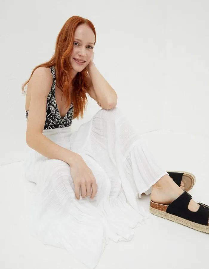 Rhea Beach Maxi Skirt Ivory Women FatFace Beachwear and Swimwear