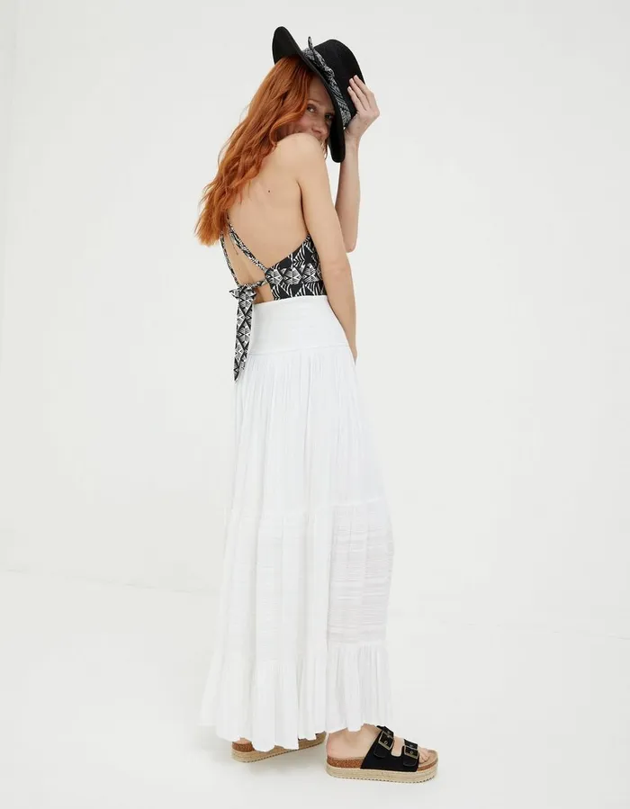 Rhea Beach Maxi Skirt Ivory Women FatFace Beachwear and Swimwear