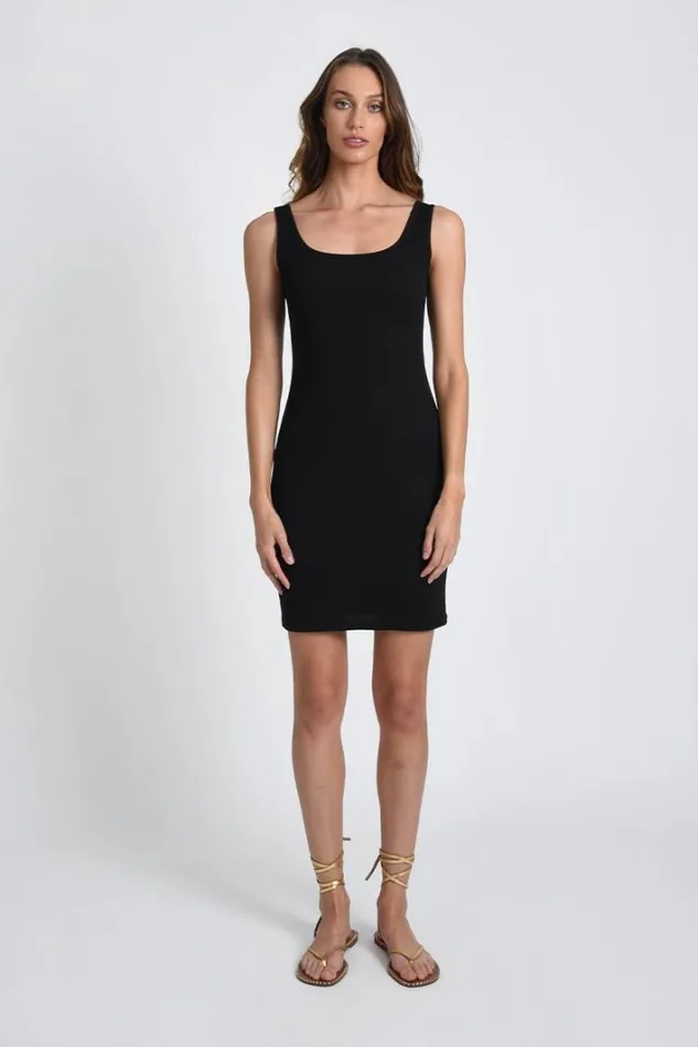 Ribbed Tank Dress BLACK Women Molly Bracken Beachwear