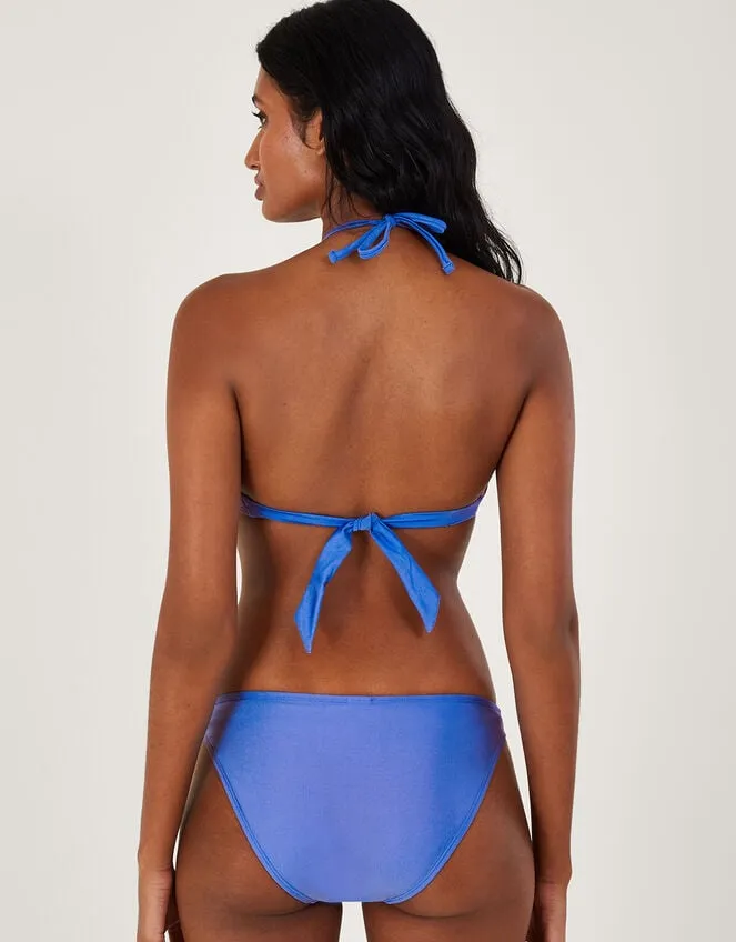 Ring Detail Plain Bikini Bottoms With Recycled Polyester Blue Women Monsoon Beachwear and Swimwear