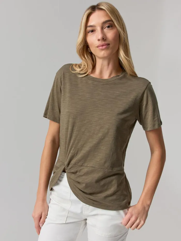 Riptide Twist Tee Burnt Olive Women Sanctuary Clothing Tees and Tops