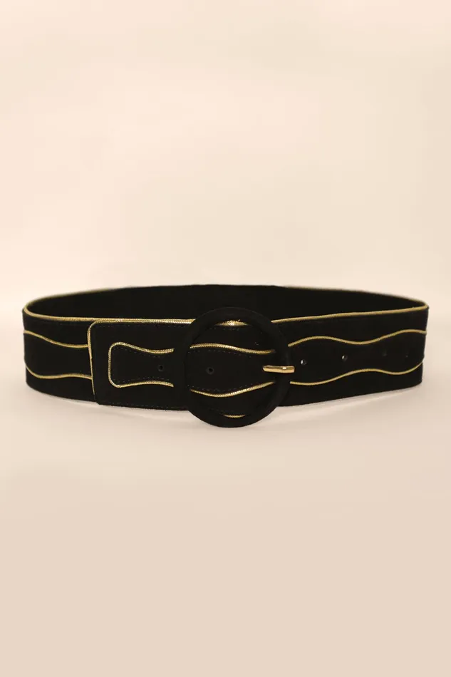 RIXO Belts Catalina Black And Gold 8211 Women