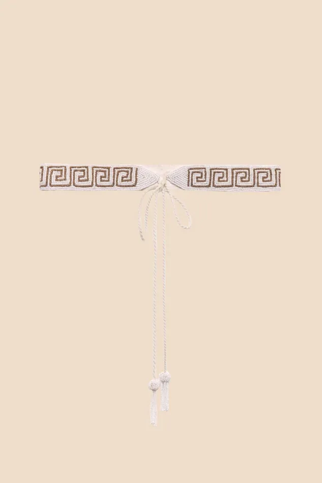 RIXO Belts Phoenix White Embroidery 8211 Women