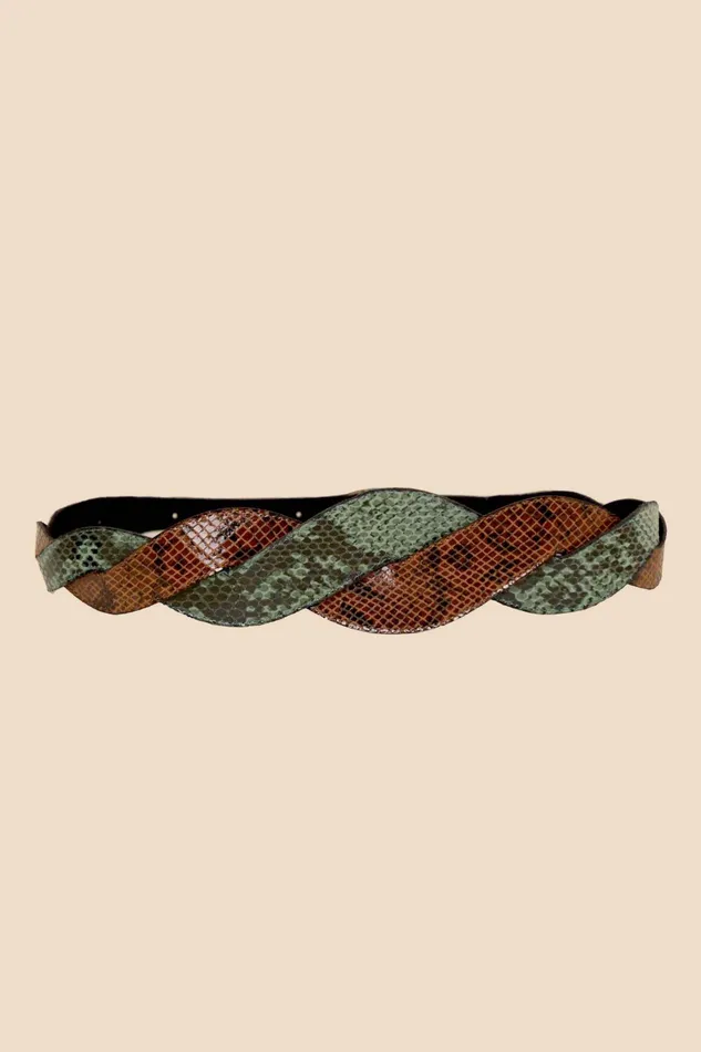 RIXO Belts Preesha Brown And Green 8211 Women