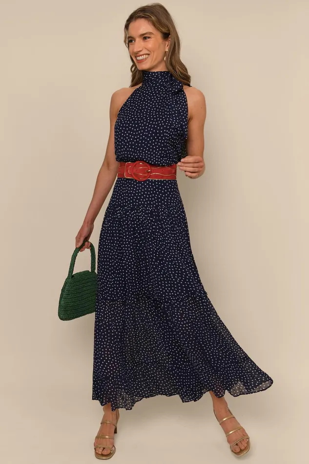 RIXO Dresses Abi Mini Navy Polka Dot 8211 Women