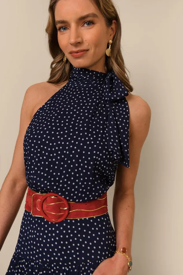 RIXO Dresses Abi Mini Navy Polka Dot 8211 Women RIXO Dresses Abi Mini Navy Polka Dot 8211 Women