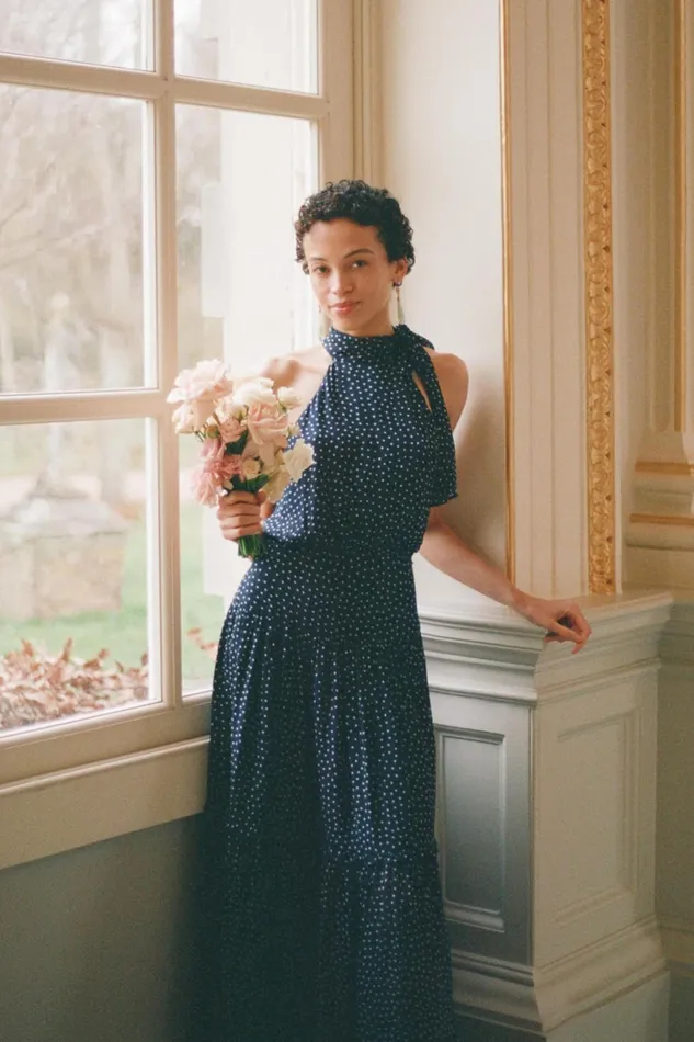 RIXO Dresses Abi Mini Navy Polka Dot 8211 Women RIXO Dresses Abi Mini Navy Polka Dot 8211 Women