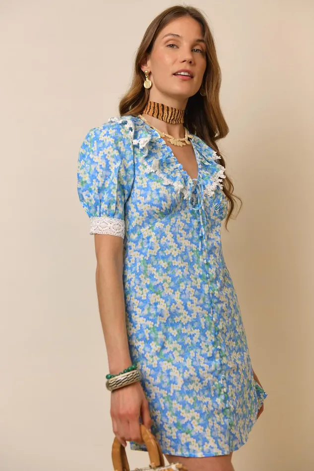 RIXO Dresses Anya Blue Tropical Floral 8211 Women RIXO Dresses Anya Blue Tropical Floral 8211 Women