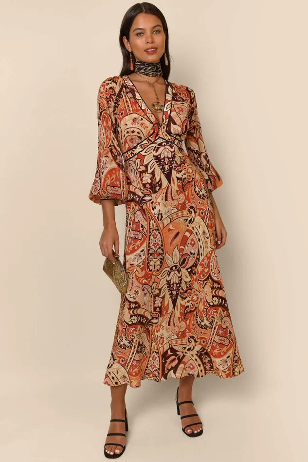 RIXO Dresses Ayla Grace Paisley Canyon 8211 Women