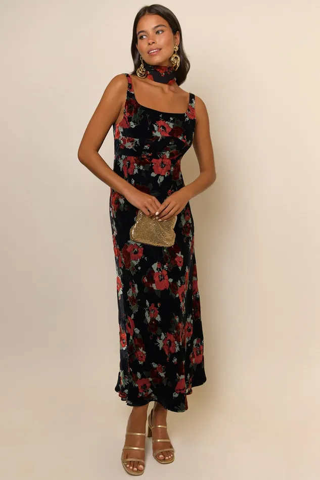 RIXO Dresses Benedict Black Poppy Burnout 8211 Women RIXO Dresses Benedict Black Poppy Burnout 8211 Women
