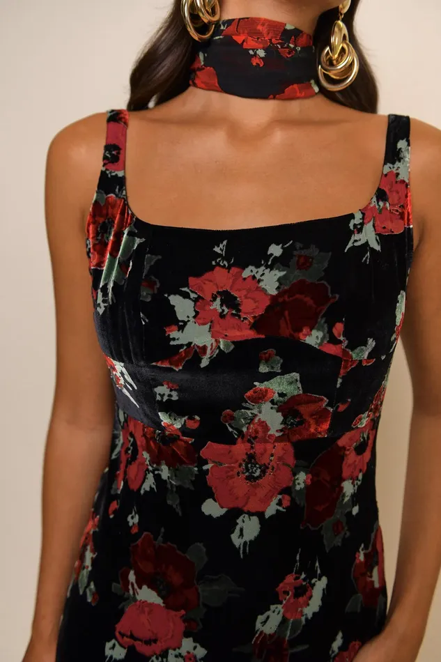 RIXO Dresses Benedict Black Poppy Burnout 8211 Women RIXO Dresses Benedict Black Poppy Burnout 8211 Women