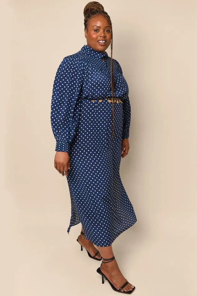 RIXO Dresses Bette Navy Vintage Spot 8211 Women RIXO Dresses Bette Navy Vintage Spot 8211 Women