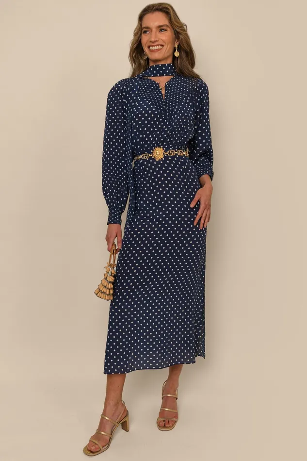 RIXO Dresses Bette Navy Vintage Spot 8211 Women RIXO Dresses Bette Navy Vintage Spot 8211 Women