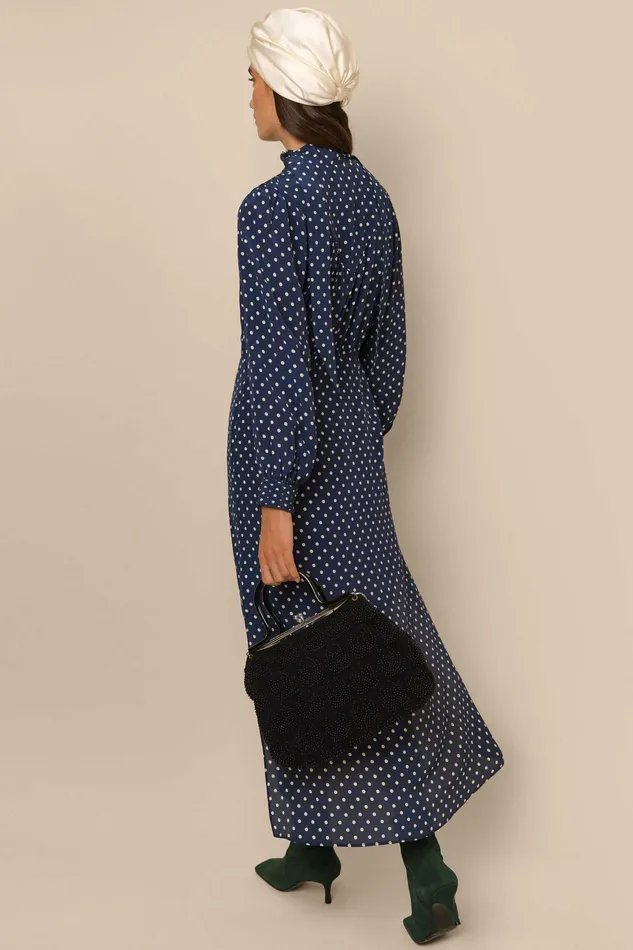 RIXO Dresses Bette Navy Vintage Spot 8211 Women RIXO Dresses Bette Navy Vintage Spot 8211 Women