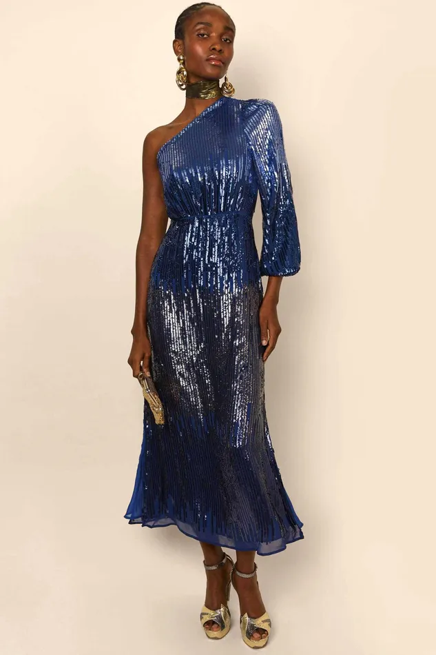 RIXO Dresses Bradshaw Blue Ombre Sequin 8211 Women RIXO Dresses Bradshaw Blue Ombre Sequin 8211 Women