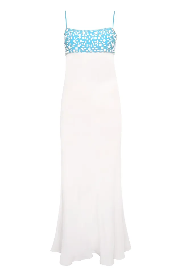 RIXO Dresses Brandon Aqua Embroidery 8211 Women RIXO Dresses Brandon Aqua Embroidery 8211 Women