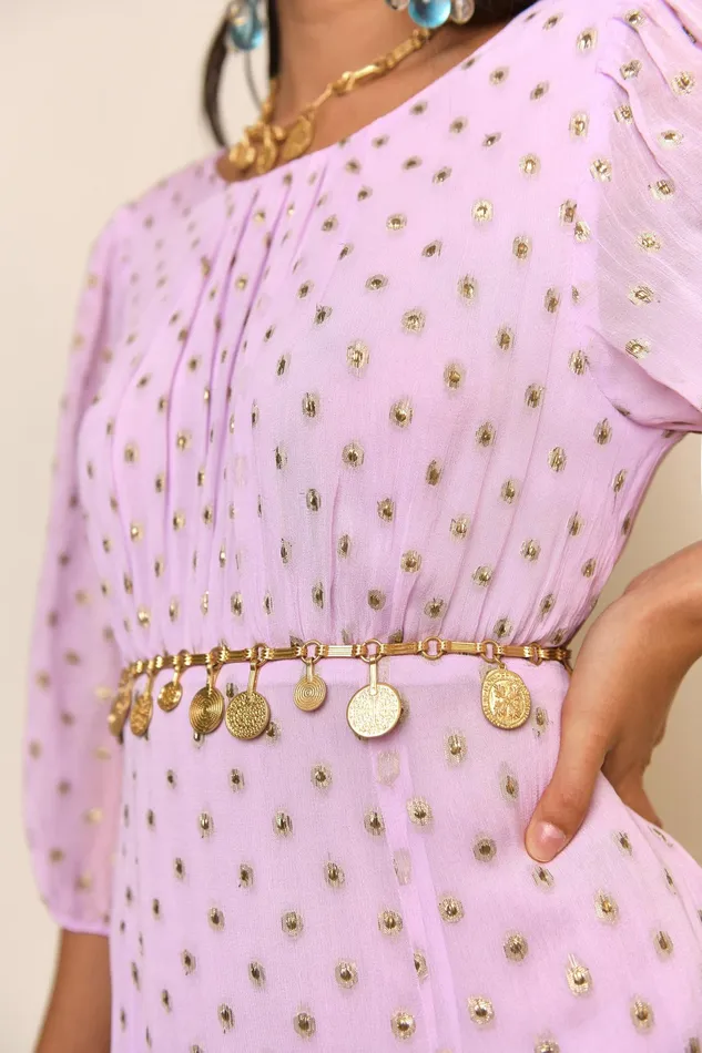 RIXO Dresses Cheryl Lilac Gold Spot 8211 Women RIXO Dresses Cheryl Lilac Gold Spot 8211 Women