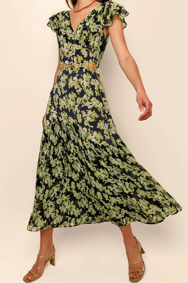 RIXO Dresses Cinzia Marais Floral Green 8211 Women RIXO Dresses Cinzia Marais Floral Green 8211 Women