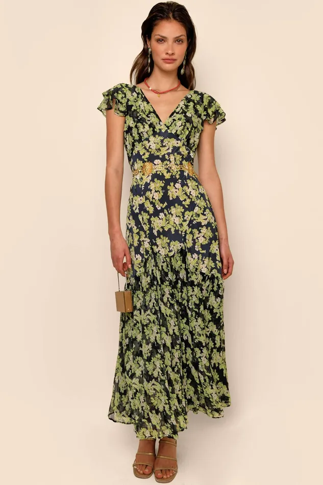 RIXO Dresses Cinzia Marais Floral Green 8211 Women RIXO Dresses Cinzia Marais Floral Green 8211 Women