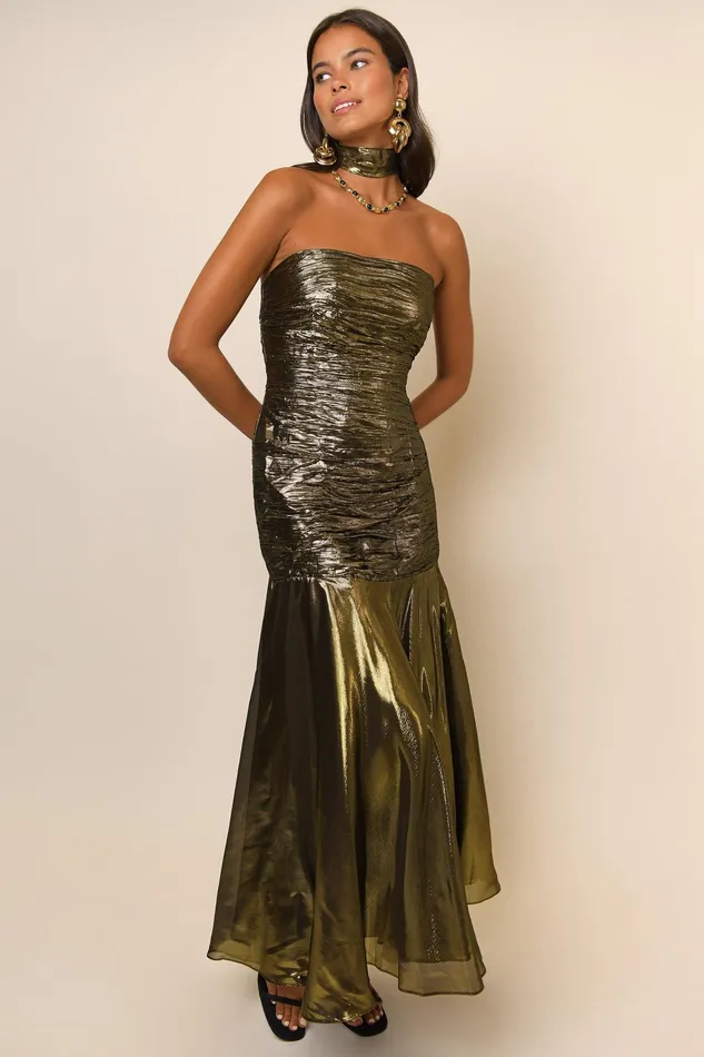 RIXO Dresses Claudette Gold 8211 Women RIXO Dresses Claudette Gold 8211 Women