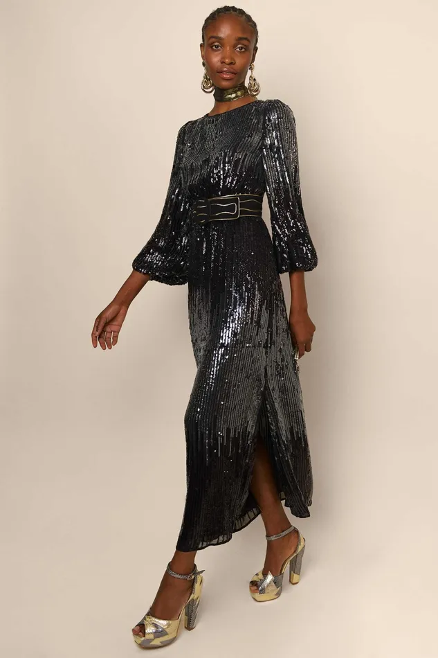 RIXO Dresses Coco Black Sequin 8211 Women RIXO Dresses Coco Black Sequin 8211 Women