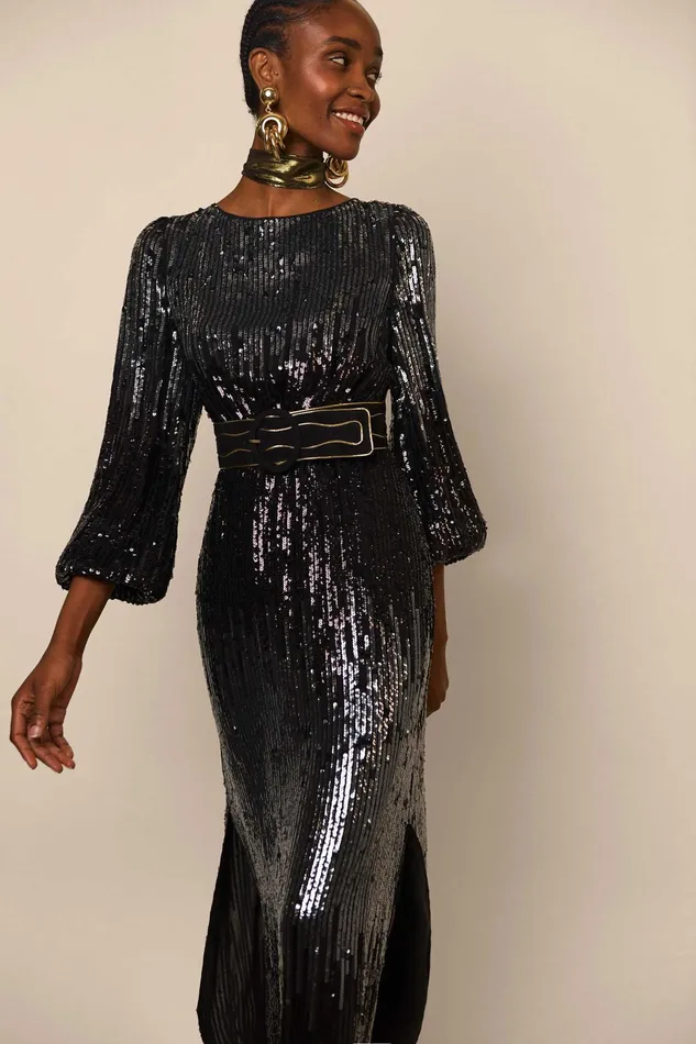RIXO Dresses Coco Black Sequin 8211 Women RIXO Dresses Coco Black Sequin 8211 Women