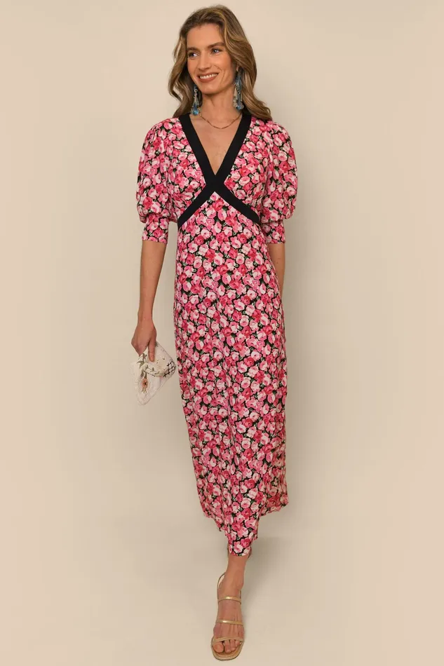 RIXO Dresses Deanna Pink English Rose Mix 8211 Women