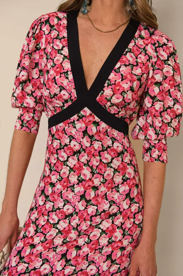 RIXO Dresses Deanna Pink English Rose Mix 8211 Women RIXO Dresses Deanna Pink English Rose Mix 8211 Women