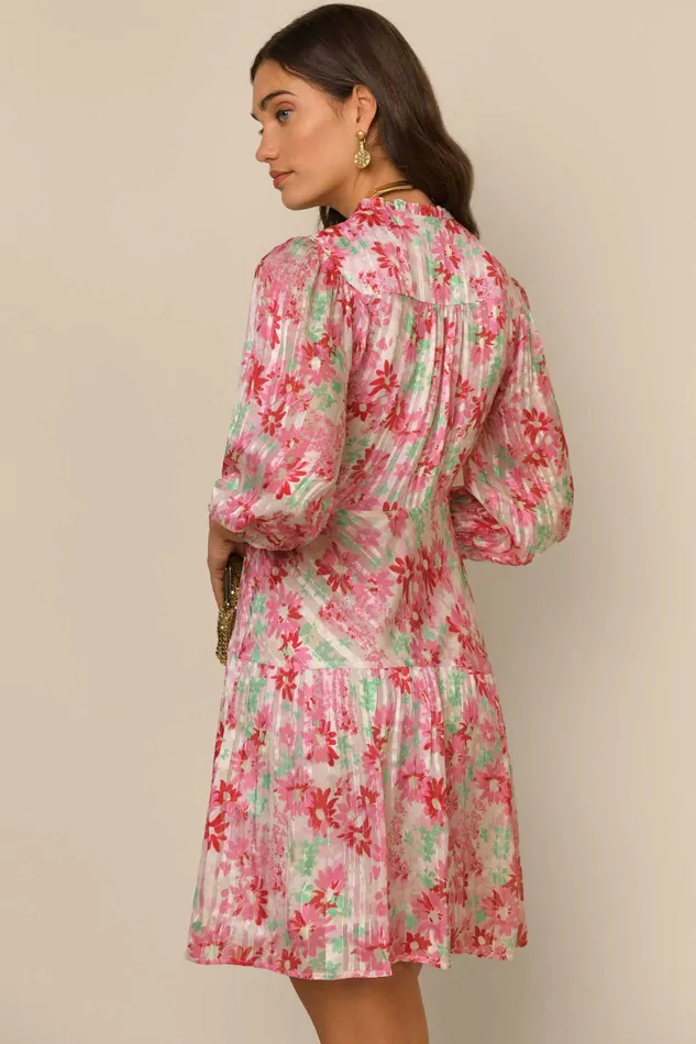 RIXO Dresses Devi Pink Daisy Trail 8211 Women