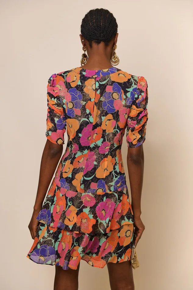 RIXO Dresses Dion Stain Glass Glitter Floral 8211 Women