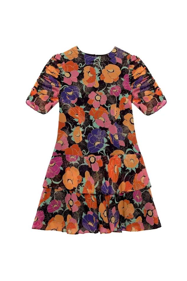 RIXO Dresses Dion Stain Glass Glitter Floral 8211 Women
