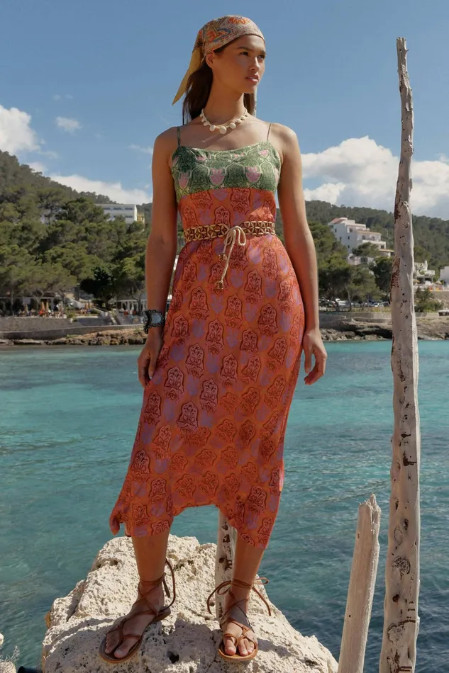 RIXO Dresses Dulcia Woodblock Cinnamon Mix 8211 Women