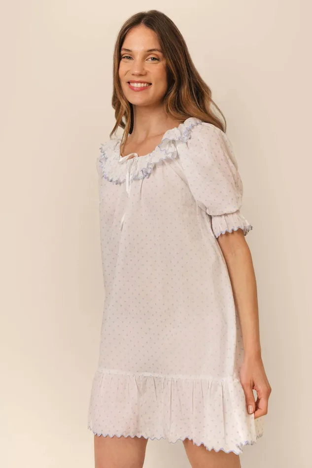 RIXO Dresses Elen Steel Blue Polka Dot 8211 Women