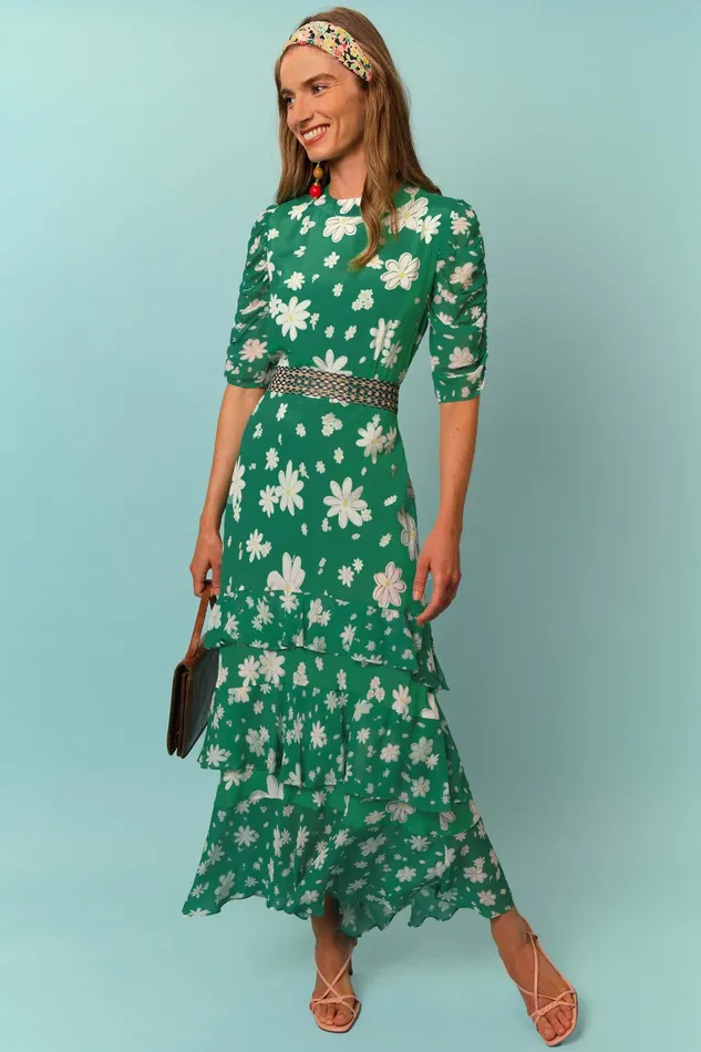 RIXO Dresses Evelyn Green Daisy Dream 8211 Women