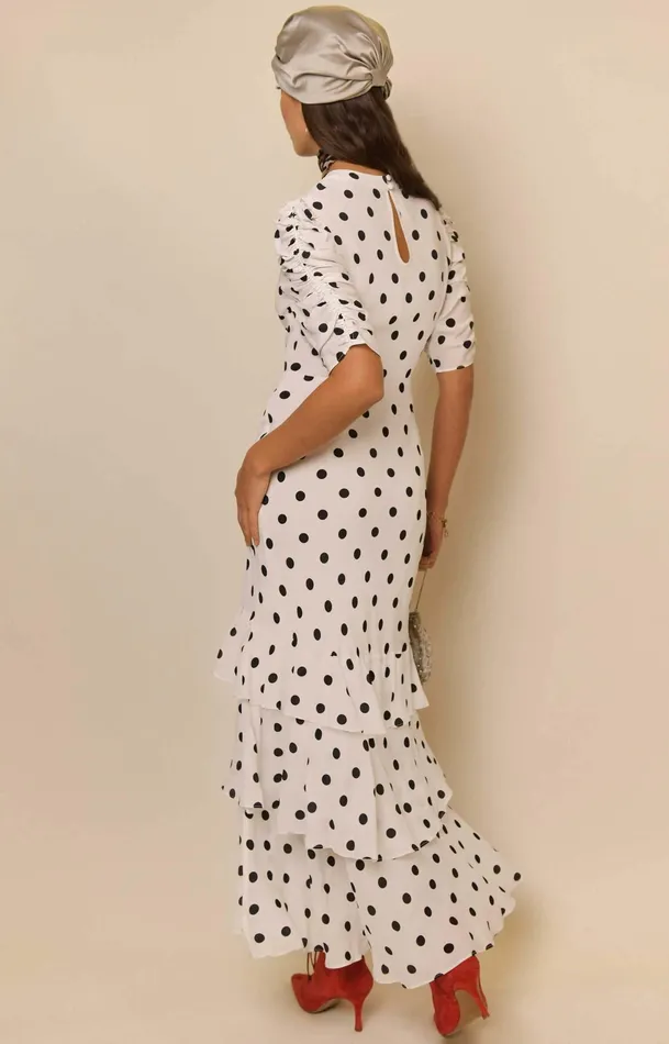 RIXO Dresses Evelyn Ivory Vintage Spot 8211 Women RIXO Dresses Evelyn Ivory Vintage Spot 8211 Women