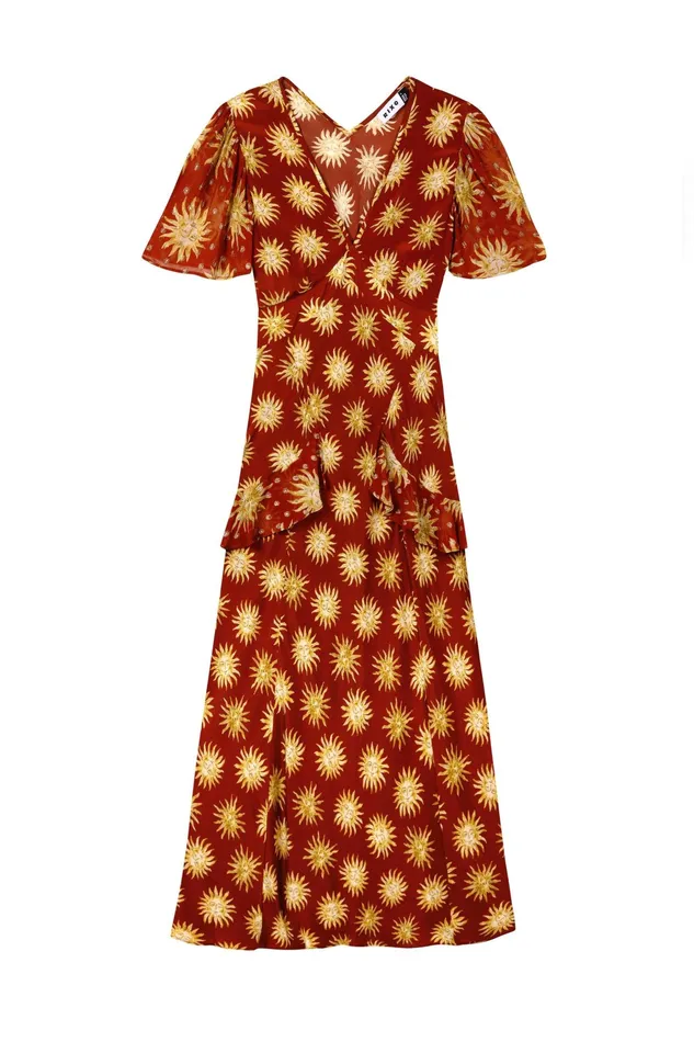 RIXO Dresses Evie Sunshine Ochre 8211 Women