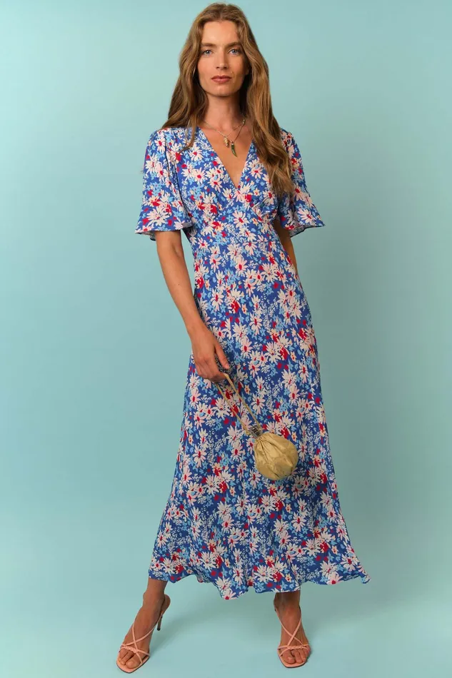 RIXO Dresses Florida Blue Daisy Trail 8211 Women