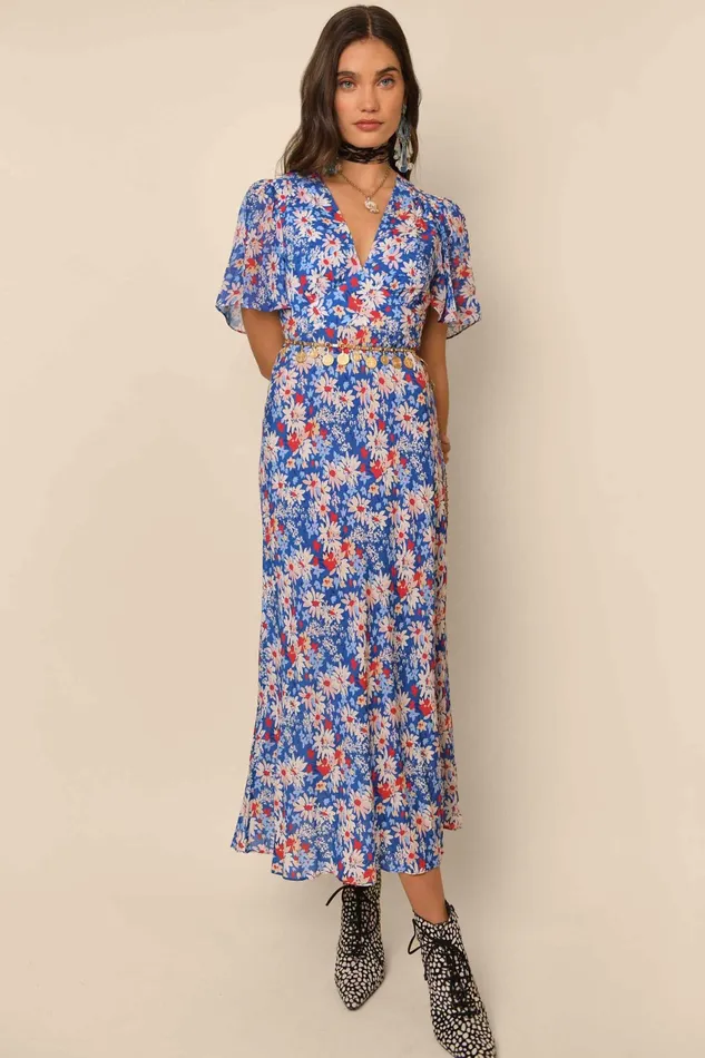 RIXO Dresses Florida Blue Daisy Trail 8211 Women RIXO Dresses Florida Blue Daisy Trail 8211 Women