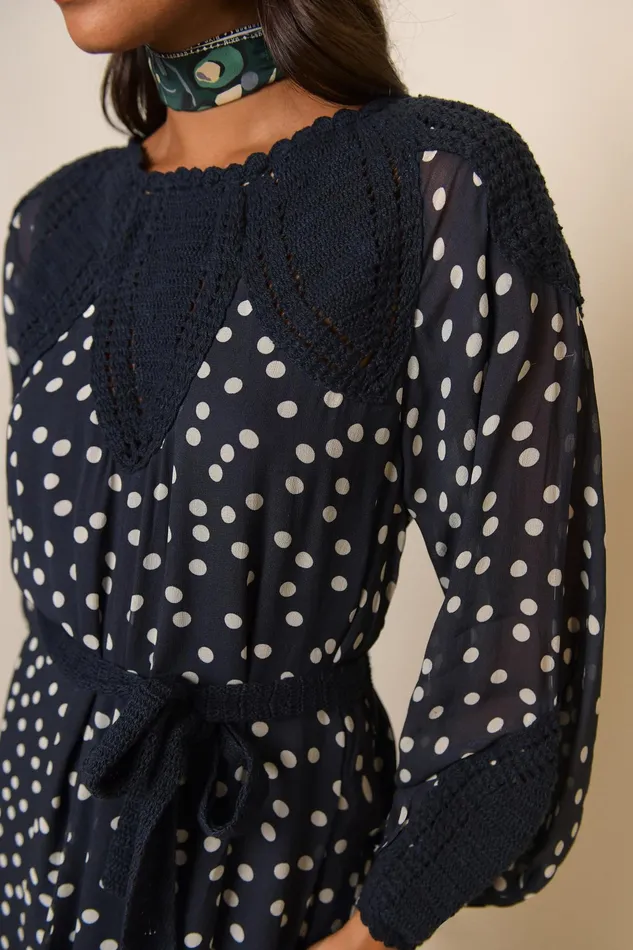 RIXO Dresses Irene Polka Dot Navy 8211 Women RIXO Dresses Irene Polka Dot Navy 8211 Women