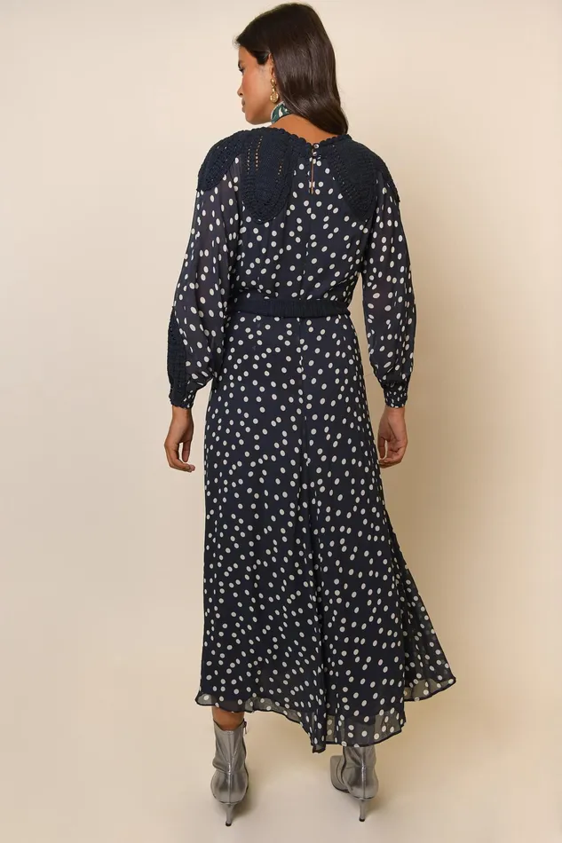RIXO Dresses Irene Polka Dot Navy 8211 Women RIXO Dresses Irene Polka Dot Navy 8211 Women